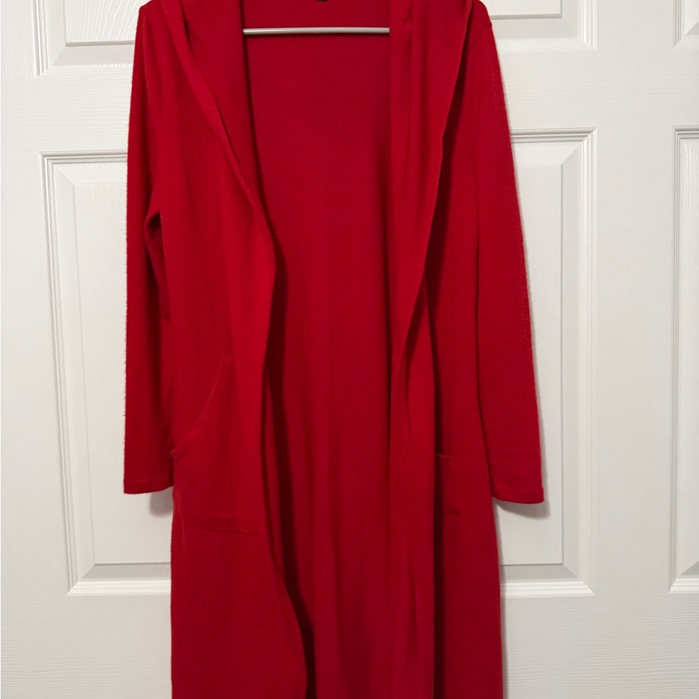 White Mark Vibrant Red Cardigan